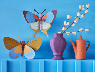 3D Ochre Costa Butterfly Wall Art shopwheninroam