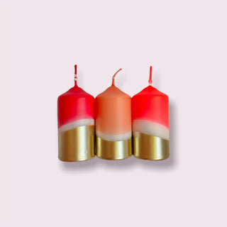 Dip Dye Bling Bling * Red Velvet Gold Tapered Candles shopwheninroam