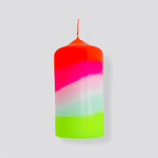 Dip Dye Neon Pillar Candle in Lollipop shopwheninroam