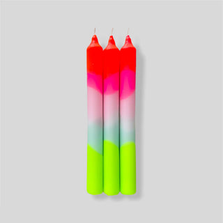 Dip Dye Neon Tapered Candles in Lollipop Trees shopwheninroam