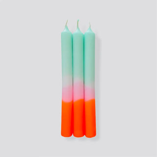 Dip Dye Neon Tapered Candles in Spring Sorbet shopwheninroam