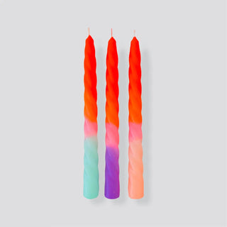 Dip Dye Twisted Tapered Candles in Ice Cream shopwheninroam